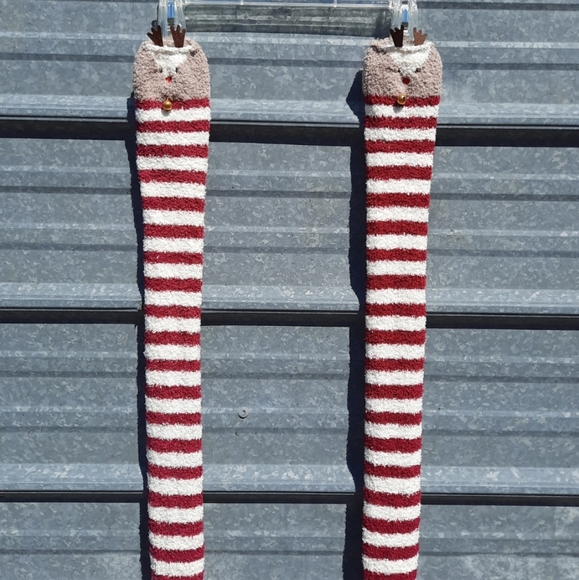 Christmas Reindeer Thigh High Socks with Bells - Picture 5 of 11